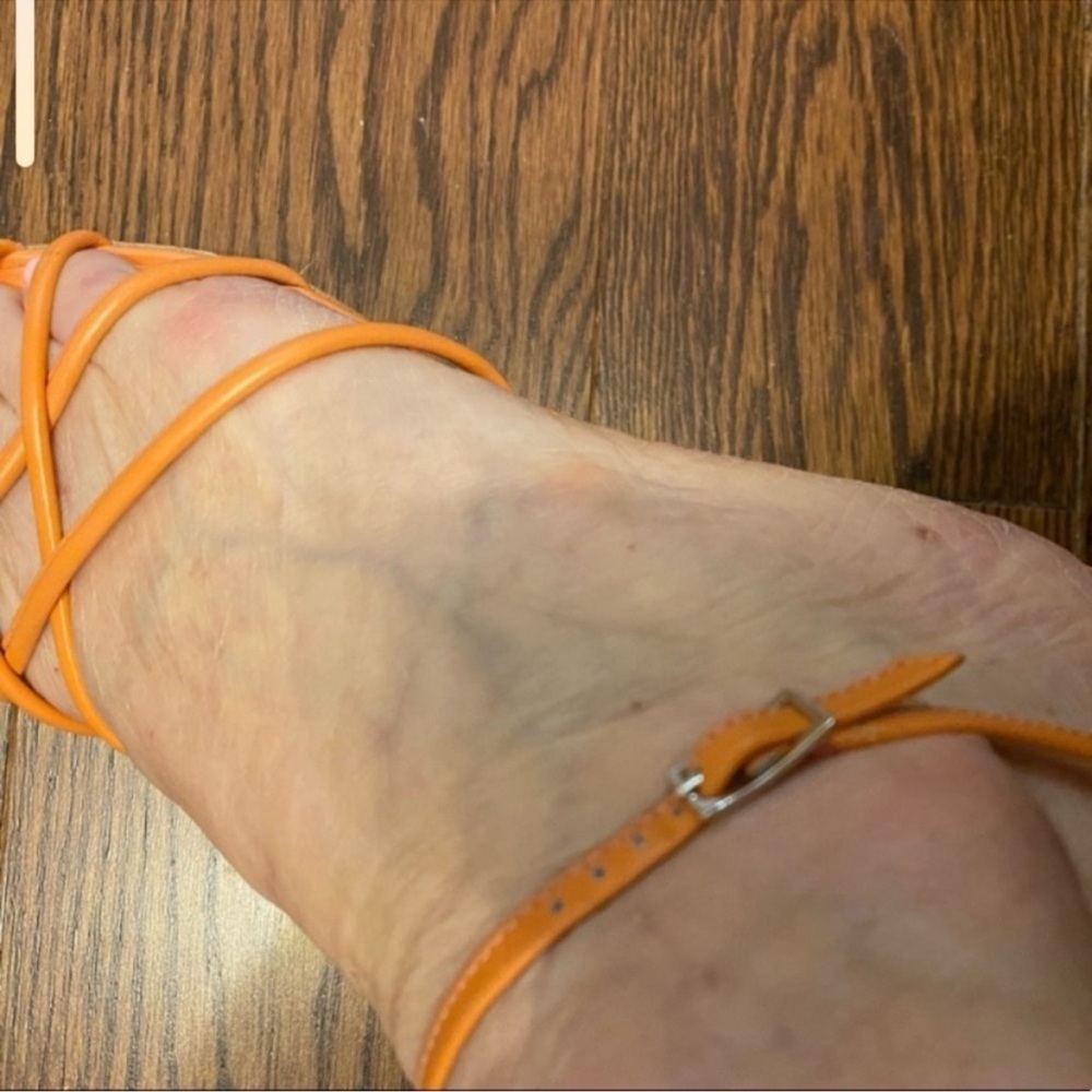 Tod's Orange Strappy Ankle-Wrap Sandals - Picture 7 of 7